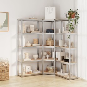 Shelving 5 levels 3 units steel plywood silver by vidaXL, Industrial shelving - Ref: Foro24-3154162, Price: 129,99 €, Discoun...