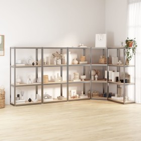 Shelving 4 levels 5 units steel plywood silver by vidaXL, Industrial shelving - Ref: Foro24-3154146, Price: 198,99 €, Discoun...