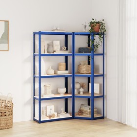 Shelving 5 levels 2 units steel and blue plywood by vidaXL, Industrial shelving - Ref: Foro24-3154165, Price: 102,99 €, Disco...