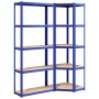 Shelving 5 levels 2 units steel and blue plywood by vidaXL, Industrial shelving - Ref: Foro24-3154165, Price: 102,43 €, Disco...