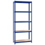 Shelving 5 levels 2 units steel and blue plywood by vidaXL, Industrial shelving - Ref: Foro24-3154165, Price: 102,43 €, Disco...