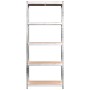 5-level shelf, 4 units, steel, plywood, silver by vidaXL, Industrial shelving - Ref: Foro24-3154156, Price: 136,13 €, Discoun...