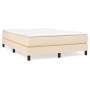 Box spring bed with cream fabric mattress 140x190 cm by vidaXL, Beds and slatted bases - Ref: Foro24-3144074, Price: 398,33 €...