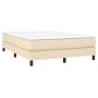 Box spring bed with cream fabric mattress 140x190 cm by vidaXL, Beds and slatted bases - Ref: Foro24-3144074, Price: 398,33 €...