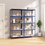 Shelving 5 levels 2 units steel and blue plywood by vidaXL, Industrial shelving - Ref: Foro24-3154157, Price: 88,21 €, Discou...