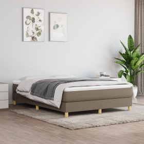 Box spring bed with taupe gray fabric mattress 140x190 cm by vidaXL, Beds and slatted bases - Ref: Foro24-3144171, Price: 392...