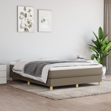 Cama box spring con colchón tela gris taupe 140x190 cm de vidaXL, Camas y somieres - Ref: Foro24-3144171, Precio: 417,83 €, D...