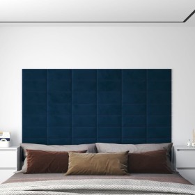 Wandpaneele 12 Stück blaues Kunstleder 30x15 cm 0,54 m² von vidaXL, Wandverkleidung - Ref: Foro24-343778, Preis: 30,99 €, Rab...