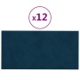 Wall panels 12 pcs blue synthetic leather 30x15 cm 0.54 m² by vidaXL, Wall covering - Ref: Foro24-343778, Price: 30,99 €, Dis...