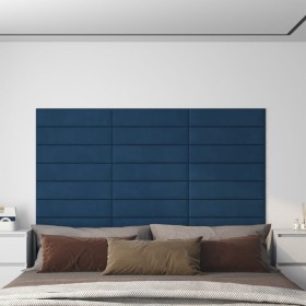 Wall panels 12 pcs blue velvet 60x15 cm 1.08 m² by vidaXL, Wall covering - Ref: Foro24-343834, Price: 48,99 €, Discount: %