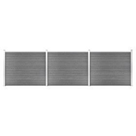 Set de panel de valla WPC gris 526x146 cm de vidaXL, Paneles de vallas - Ref: Foro24-3070456, Precio: 929,99 €, Descuento: %