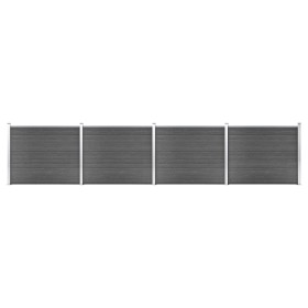 Black WPC fence panel set 699x146 cm by vidaXL, fence panels - Ref: Foro24-3070461, Price: 1,00 €, Discount: %