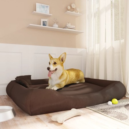 Cojín para perros con almohadas tela oxford marrón 135x110x23cm de vidaXL, Camas para perros - Ref: Foro24-171198, Precio: 57...