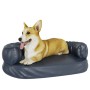 Cama para perros de espuma cuero sintético azul oscuro 60x42 cm de vidaXL, Camas para perros - Ref: Foro24-171313, Precio: 34...