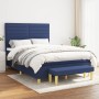 Cama box spring con colchón tela azul 140x190 cm de vidaXL, Camas y somieres - Ref: Foro24-3137235, Precio: 580,51 €, Descuen...