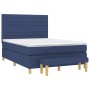 Cama box spring con colchón tela azul 140x190 cm de vidaXL, Camas y somieres - Ref: Foro24-3137235, Precio: 580,51 €, Descuen...