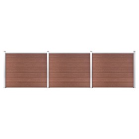 Brown WPC fence panel set 526x146 cm by vidaXL, fence panels - Ref: Foro24-3070452, Price: 703,99 €, Discount: %