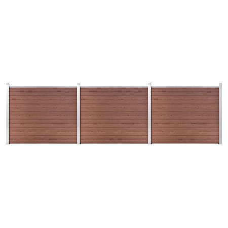 Set de panel de valla WPC marrón 526x146 cm de vidaXL, Paneles de vallas - Ref: Foro24-3070452, Precio: 900,99 €, Descuento: %