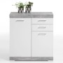 FMD 2-door, 2-drawer white and concrete chest of drawers 80x34.9x89.9cm by FMD, Wardrobes - Ref: Foro24-428705, Price: 203,72...