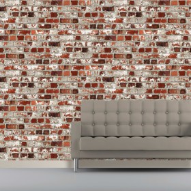 DUTCH WALLCOVERINGS Tapete aus rotem Backstein von DUTCH WALLCOVERINGS, Bemaltes Papier - Ref: Foro24-437387, Preis: 24,99 €,...