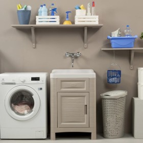 Laundry room cabinet 60x51x89 cm sand by vidaXL, Lockers and storage cabinets - Ref: Foro24-331327, Price: 95,99 €, Discount: %