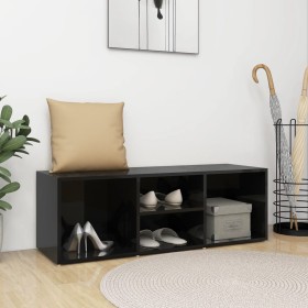 Glossy black plywood shoe bench 105x35x35cm by vidaXL, Shoe racks and shoe organizers - Ref: Foro24-804470, Price: 45,99 €, D...