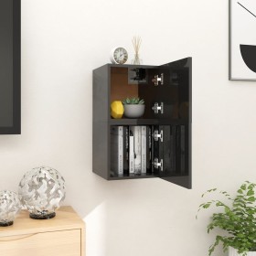 Living room wall furniture 2 units glossy black 30.5x30x30 cm by vidaXL, TV Furniture - Ref: Foro24-804503, Price: 65,99 €, D...