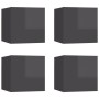 Wall living room furniture 4 pcs glossy gray 30.5x30x30 cm by vidaXL, TV Furniture - Ref: Foro24-804507, Price: 93,64 €, Disc...