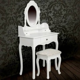 Dresser with mirror and white stool by vidaXL, Bedroom Dressers - Ref: Foro24-60558, Price: 207,99 €, Discount: %