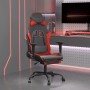 Silla gaming con reposapiés cuero sintético negro rojo de vidaXL, Sillones para videojuegos - Ref: Foro24-3143654, Precio: 13...