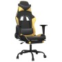 Gaming-Stuhl mit Fußstütze aus schwarzgoldenem Kunstleder von vidaXL, Gaming-Stühle - Ref: Foro24-3143655, Preis: 113,45 €, R...