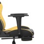 Gaming-Stuhl mit Fußstütze aus schwarzgoldenem Kunstleder von vidaXL, Gaming-Stühle - Ref: Foro24-3143655, Preis: 113,45 €, R...