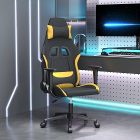 Silla gaming tela amarillo y negro de vidaXL, Sillones para videojuegos - Ref: Foro24-3143736, Precio: 117,99 €, Descuento: %