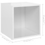 TV furniture set, 4 units, glossy white plywood, 37x35x37 cm by vidaXL, TV Furniture - Ref: Foro24-805518, Price: 45,05 €, Di...