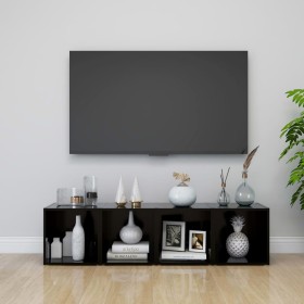 Muebles para TV 4 uds madera contrachapada negro 37x35x37 cm de vidaXL, Muebles TV - Ref: Foro24-805503, Precio: 52,99 €, Des...