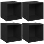 TV furniture 4 pcs black plywood 37x35x37 cm by vidaXL, TV Furniture - Ref: Foro24-805503, Price: 52,71 €, Discount: %