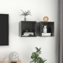 Wall cabinet 2 units glossy gray plywood 37x37x37cm by vidaXL, Shelves and shelves - Ref: Foro24-805469, Price: 46,99 €, Disc...