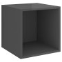 Wall cabinet 2 units glossy gray plywood 37x37x37cm by vidaXL, Shelves and shelves - Ref: Foro24-805469, Price: 46,99 €, Disc...