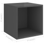 Wandschrank 2 Einheiten aus glänzendem grauem Sperrholz 37x37x37cm von vidaXL, Regale und Regale - Ref: Foro24-805469, Preis:...