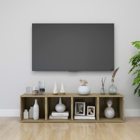 TV-Möbel 4 Einheiten Sonoma-Eichensperrholz 37x35x37cm von vidaXL, TV-Möbel - Ref: Foro24-805509, Preis: 57,99 €, Rabatt: %