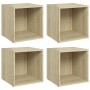 TV furniture 4 units Sonoma oak plywood 37x35x37cm by vidaXL, TV Furniture - Ref: Foro24-805509, Price: 57,99 €, Discount: %