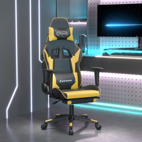 Gaming-Stuhl mit Fußstütze aus schwarzgoldenem Kunstleder von vidaXL, Gaming-Stühle - Ref: Foro24-3143701, Preis: 129,99 €, R...