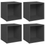 TV furniture 4 pcs gray plywood 37x35x37 cm by vidaXL, TV Furniture - Ref: Foro24-805506, Price: 56,24 €, Discount: %