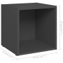 TV furniture 4 pcs gray plywood 37x35x37 cm by vidaXL, TV Furniture - Ref: Foro24-805506, Price: 56,24 €, Discount: %