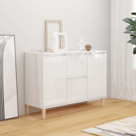 Glossy white engineered wood sideboard 101x35x70 cm by vidaXL, Sideboards - Ref: Foro24-806109, Price: 98,89 €, Discount: %