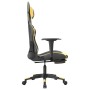 Silla gaming con reposapiés cuero sintético negro dorado de vidaXL, Sillones para videojuegos - Ref: Foro24-3143701, Precio: ...