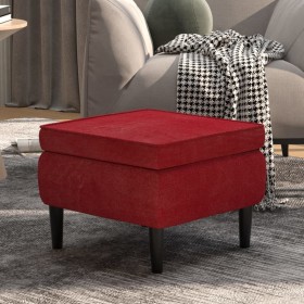 Stool with red velvet wooden legs by vidaXL, Folding stools and chairs - Ref: Foro24-329441, Price: 72,68 €, Discount: %