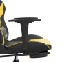 Gaming-Stuhl mit Fußstütze aus schwarzgoldenem Kunstleder von vidaXL, Gaming-Stühle - Ref: Foro24-3143701, Preis: 129,45 €, R...