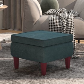 Hocker mit Holzbeinen aus blauem Samt von vidaXL, Klapphocker und Stühle - Ref: Foro24-329456, Preis: 74,17 €, Rabatt: %