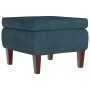 Taburete con patas de madera terciopelo azul de vidaXL, Taburetes y sillas plegables - Ref: Foro24-329456, Precio: 74,17 €, D...